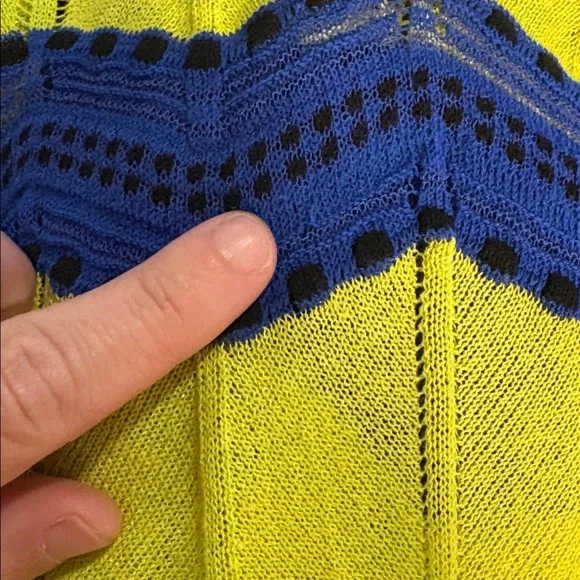 Missoni Neon Green/Blue Chevron Top SZ 46/US 10/XL VGUC - Picture 6 of 7